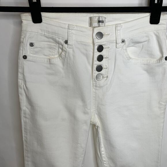 Amuse Society White Skinny Jeans Button Fly Sz 26 - Picture 4 of 10